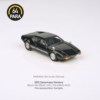 Para64 1/64 1972 DeTomaso Pantera Black PA55641 Diecast Scale Model Car