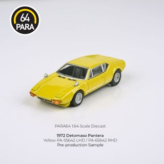 Para64 1/64 1972 DeTomaso Pantera Yellow PA55642 Diecast Scale Model Car