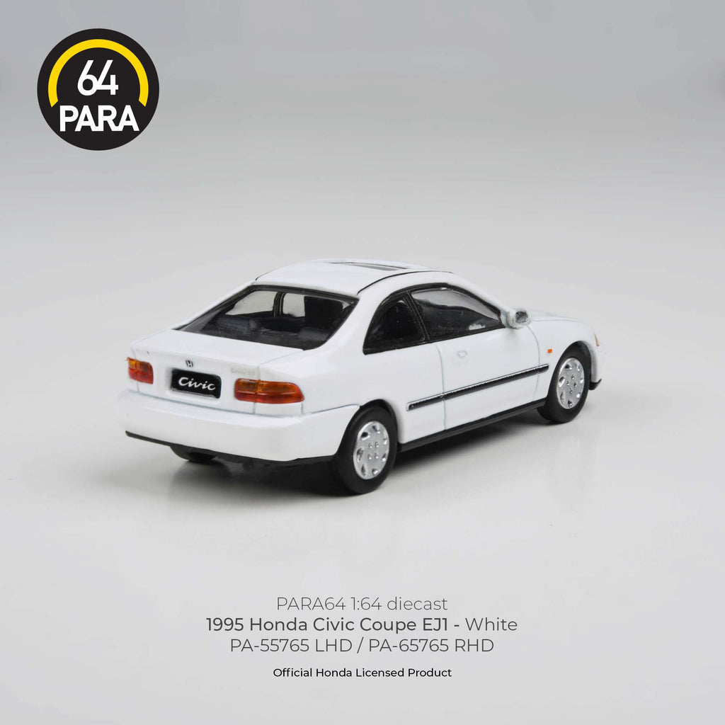 Para64 1/64 1995 Honda Civic Coupe EJ1 – White PA55765 Diecast Scale Model Car