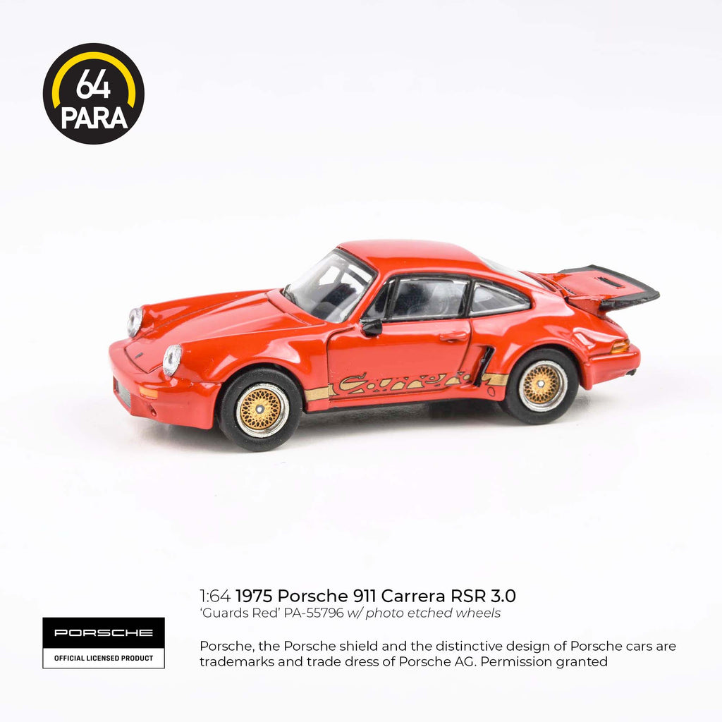 Para64 1/64 1975 Porsche 911 Carrera RSR 3.0 Guards Red PA55796 Diecast Scale Model Car