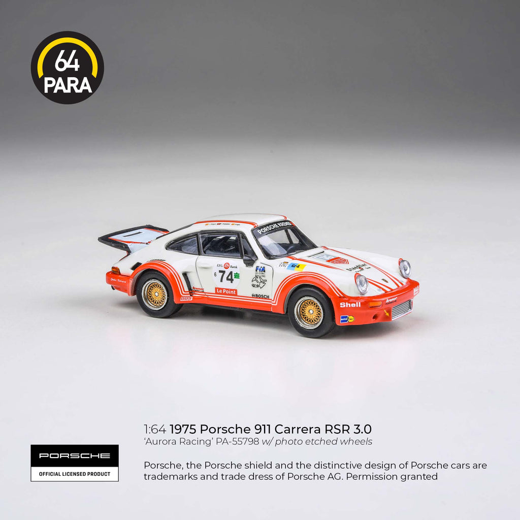 Para64 1/64 1975 Porsche 911 Carrera RSR 3.0 Aurora Racing PA55798 Diecast Scale Model Car