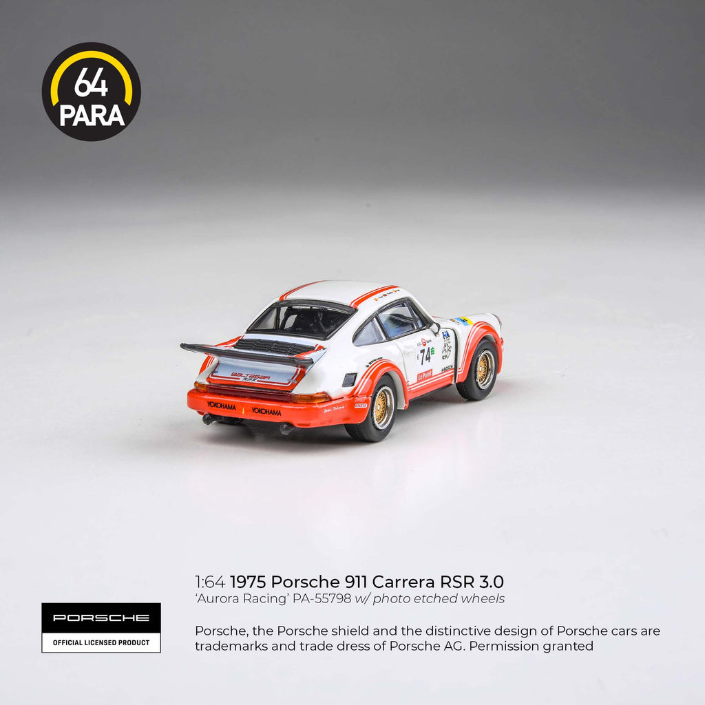Para64 1/64 1975 Porsche 911 Carrera RSR 3.0 Aurora Racing PA55798 Diecast Scale Model Car