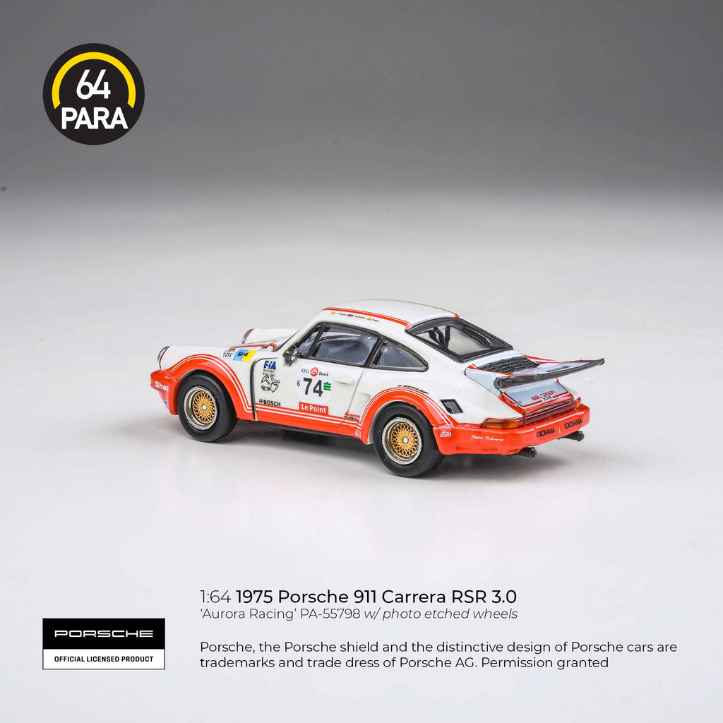 Para64 1/64 1975 Porsche 911 Carrera RSR 3.0 Aurora Racing PA55798 Diecast Scale Model Car