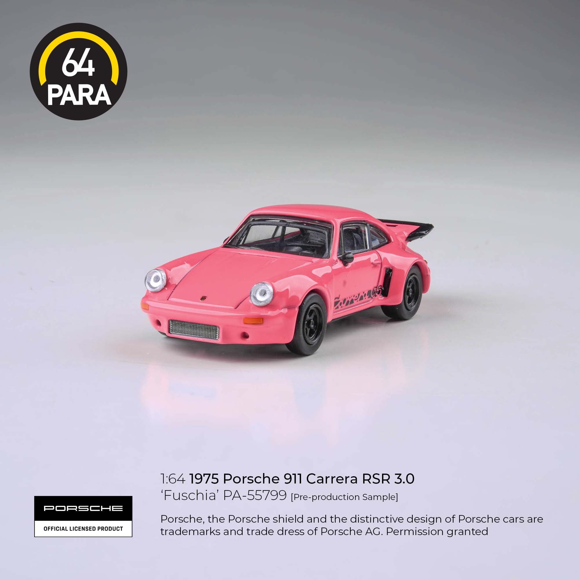 Para64 1/64 1975 Porsche RSR 3.0 Fuschia PA55799 Diecast Scale Model Car
