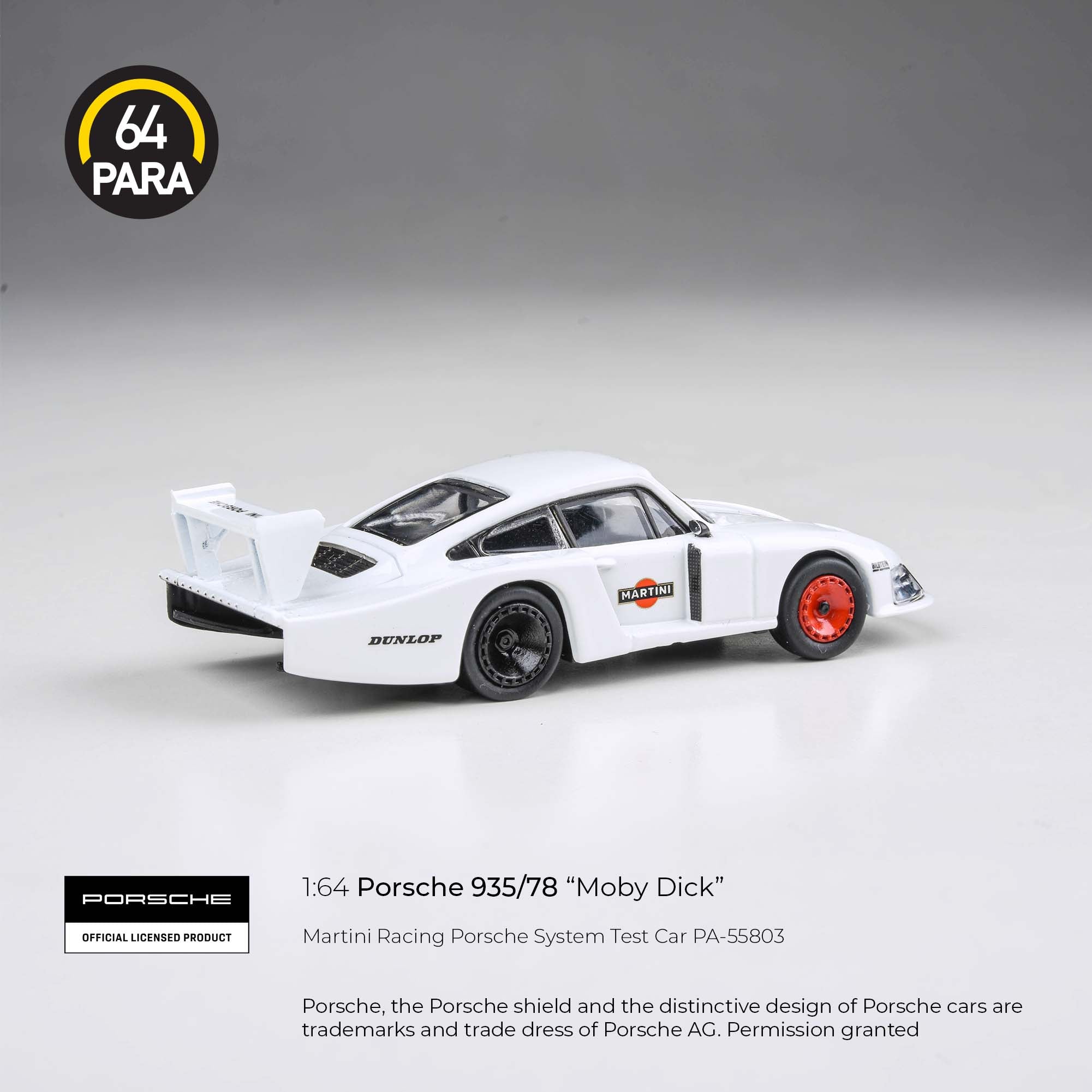 Para64 1/64 Porsche 935/78 “Moby Dick” Martini Racing Porsche System Test Car PA55803 Diecast Scale Model Car