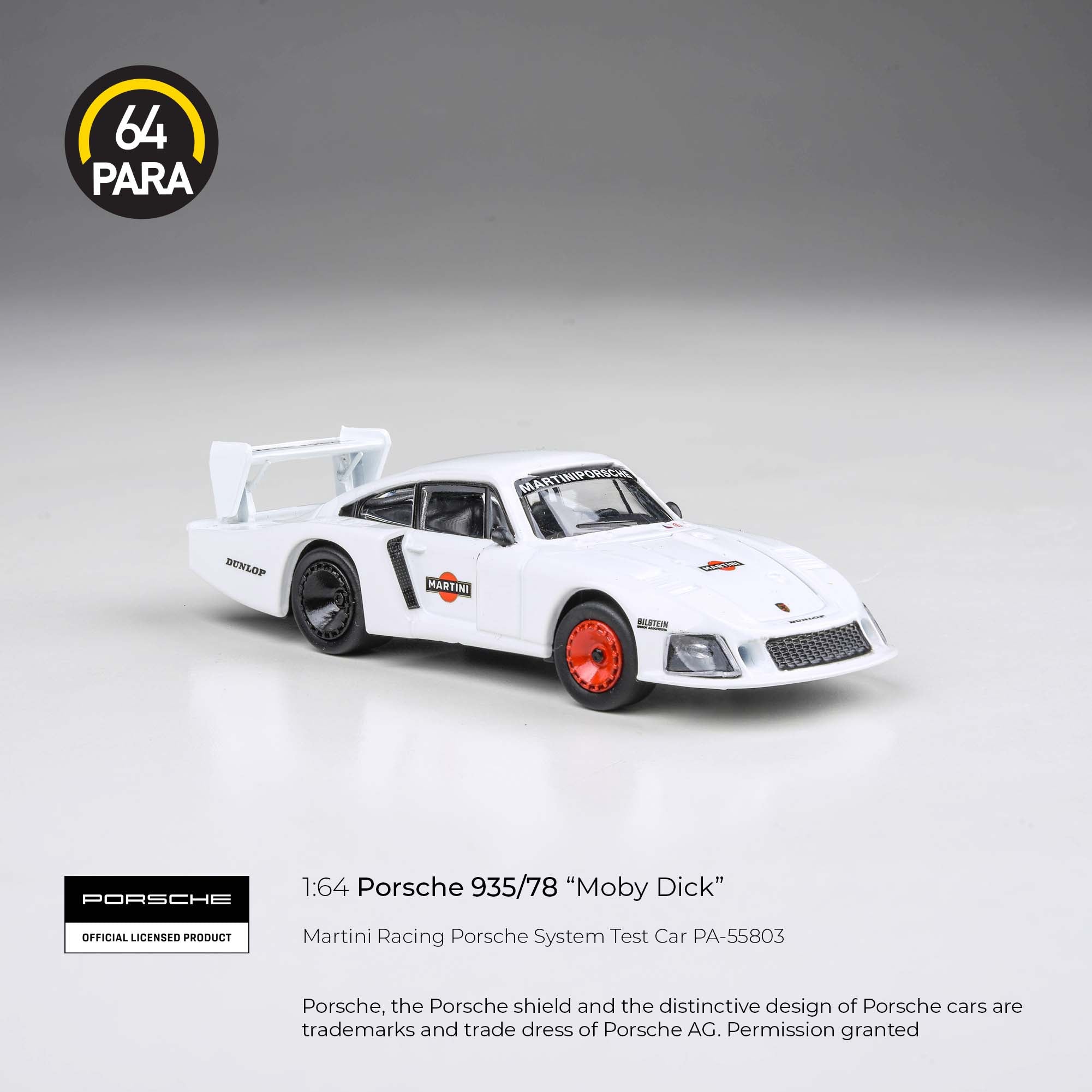 Para64 1/64 Porsche 935/78 “Moby Dick” Martini Racing Porsche System Test Car PA55803 Diecast Scale Model Car