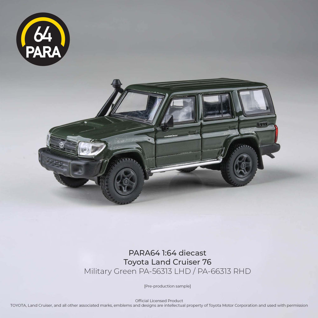 Para64 1/64 Toyota Land Cruiser 76 Military Green PA56313 Diecast Scale Model Car
