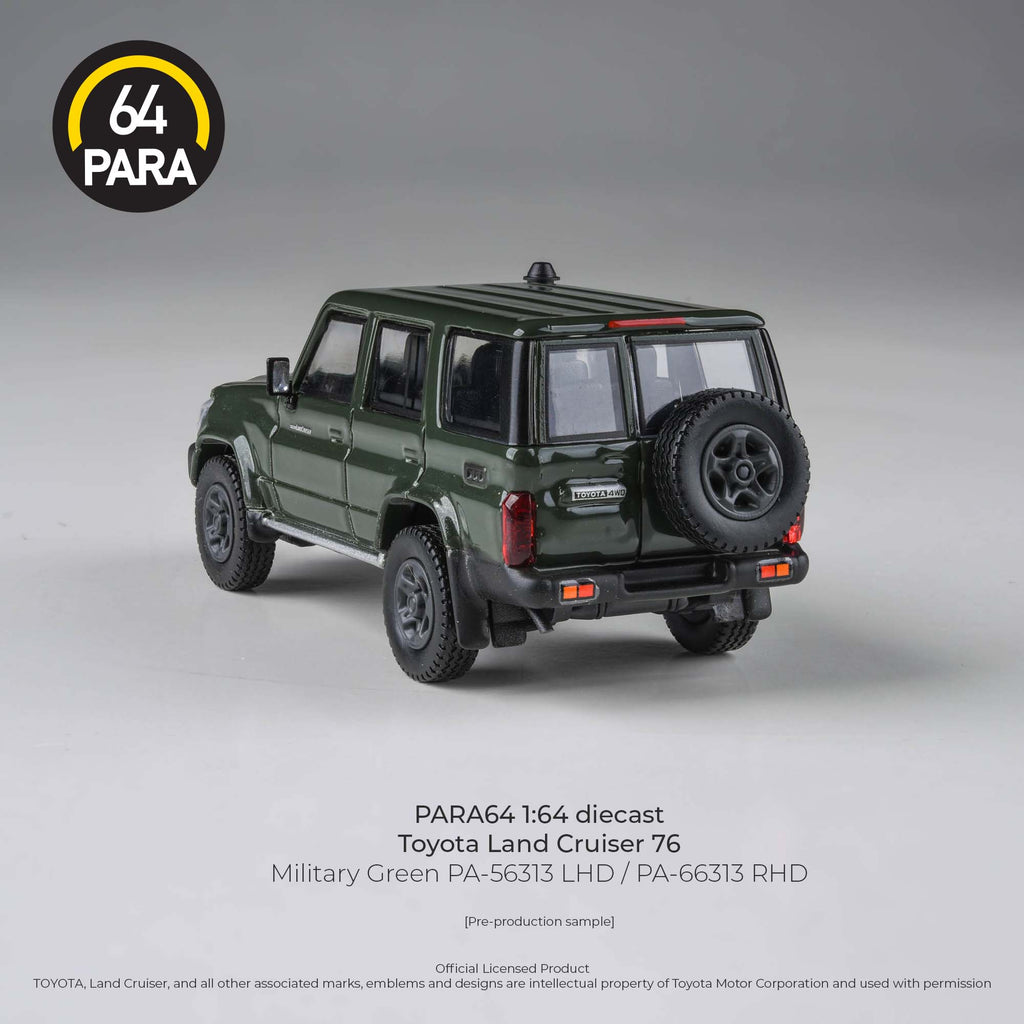 Para64 1/64 Toyota Land Cruiser 76 Military Green PA56313 Diecast Scale Model Car