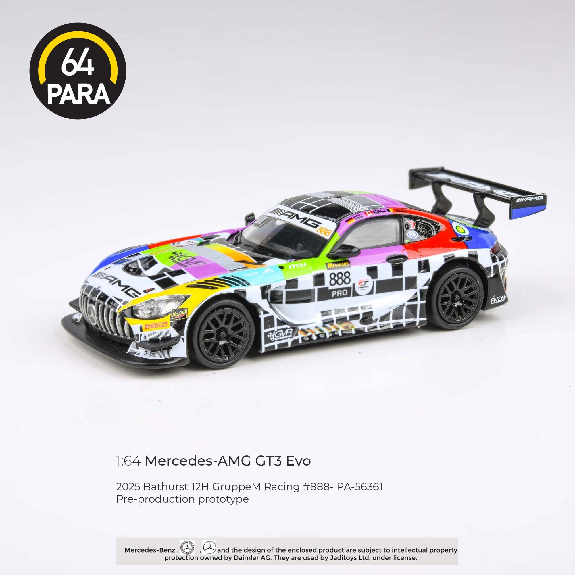 Para64 1/64 Mercedes-AMG GT3 Evo PA56361 Diecast Scale Model Car