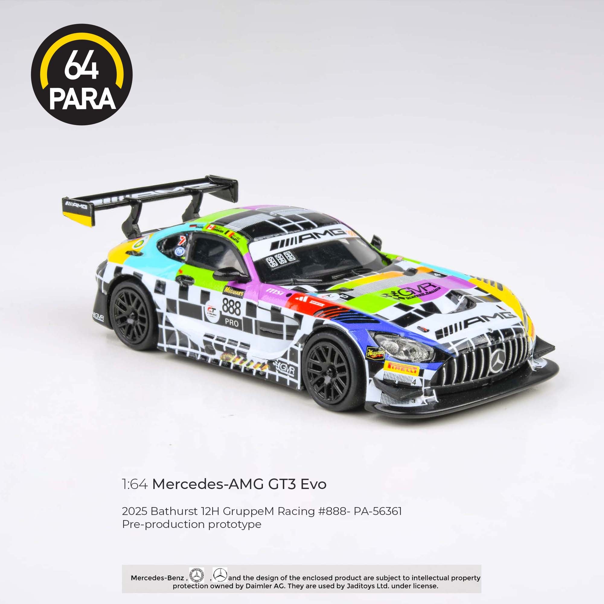 Para64 1/64 Mercedes-AMG GT3 Evo PA56361 Diecast Scale Model Car