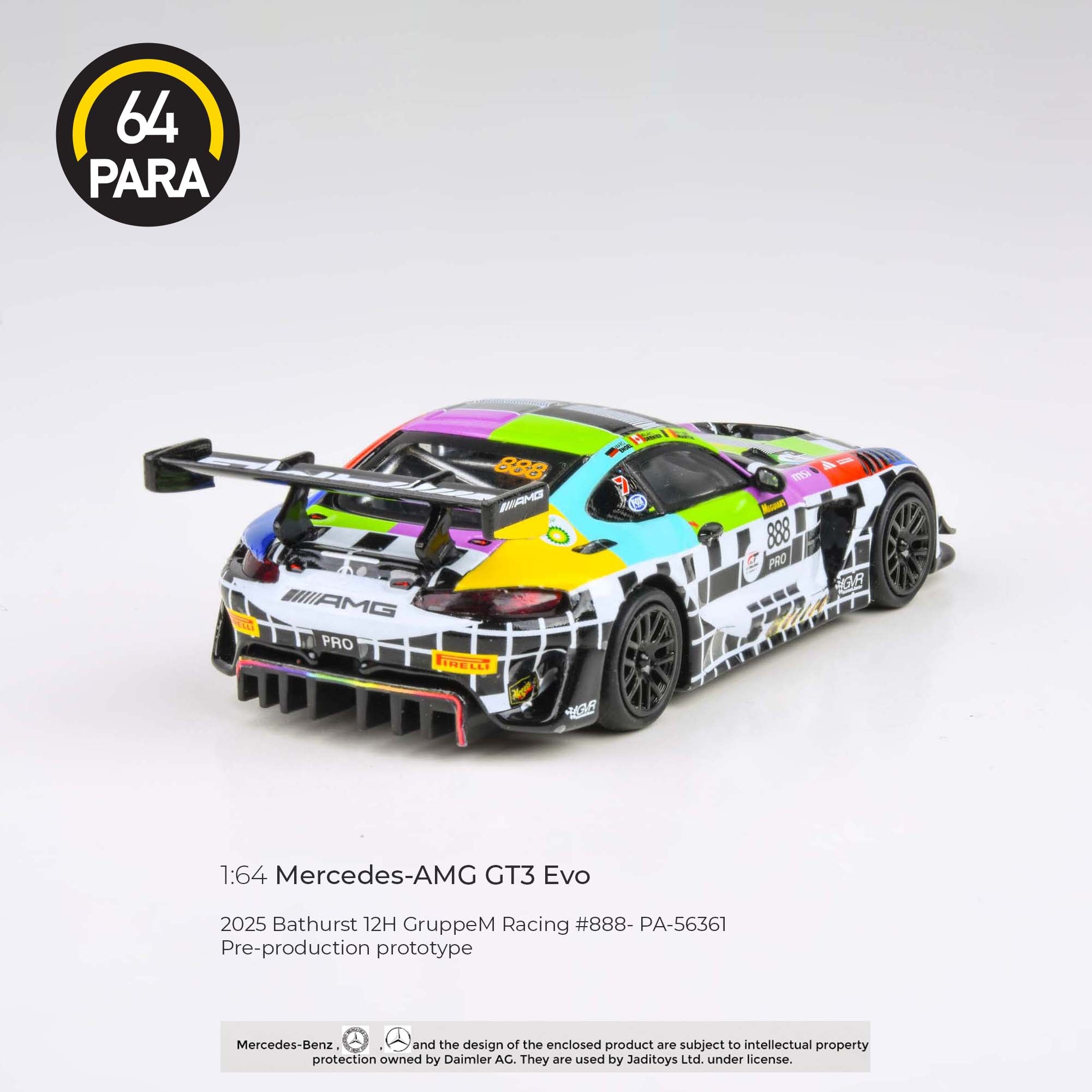 Para64 1/64 Mercedes-AMG GT3 Evo PA56361 Diecast Scale Model Car
