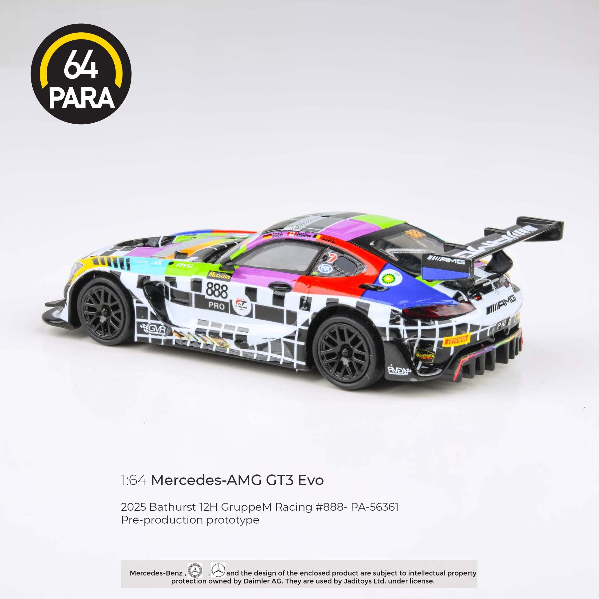 Para64 1/64 Mercedes-AMG GT3 Evo PA56361 Diecast Scale Model Car