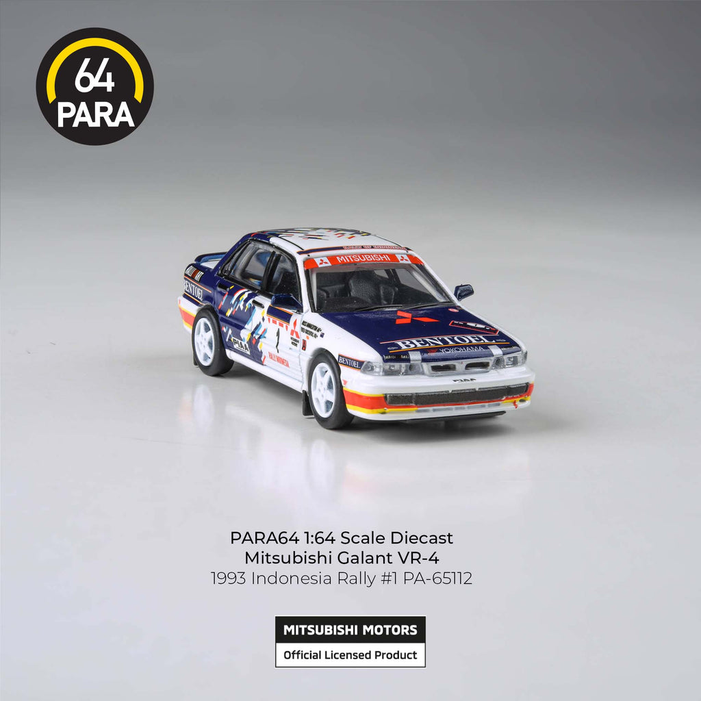 Para64 1/64 Mitsubishi Galant VR-4 1993 Indonesia Rally #1 PA65112 Diecast Scale Model Car