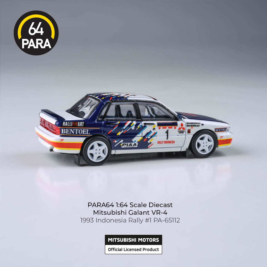 Para64 1/64 Mitsubishi Galant VR-4 1993 Indonesia Rally #1 PA65112 Diecast Scale Model Car