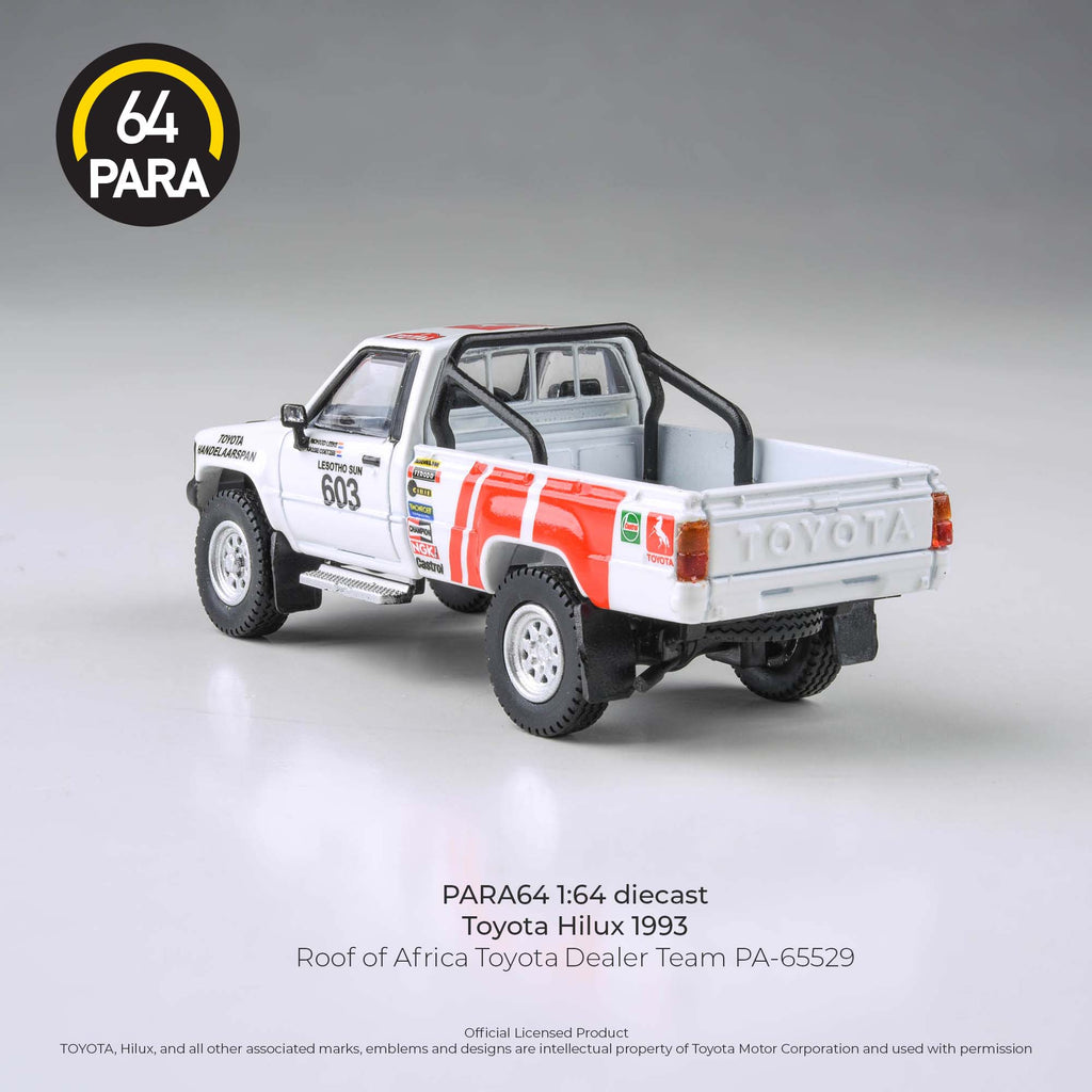 Para64 1/64 Toyota Hilux 1993 Roof Of Africa Toyota Dealer Team PA65529 Diecast Scale Model Car
