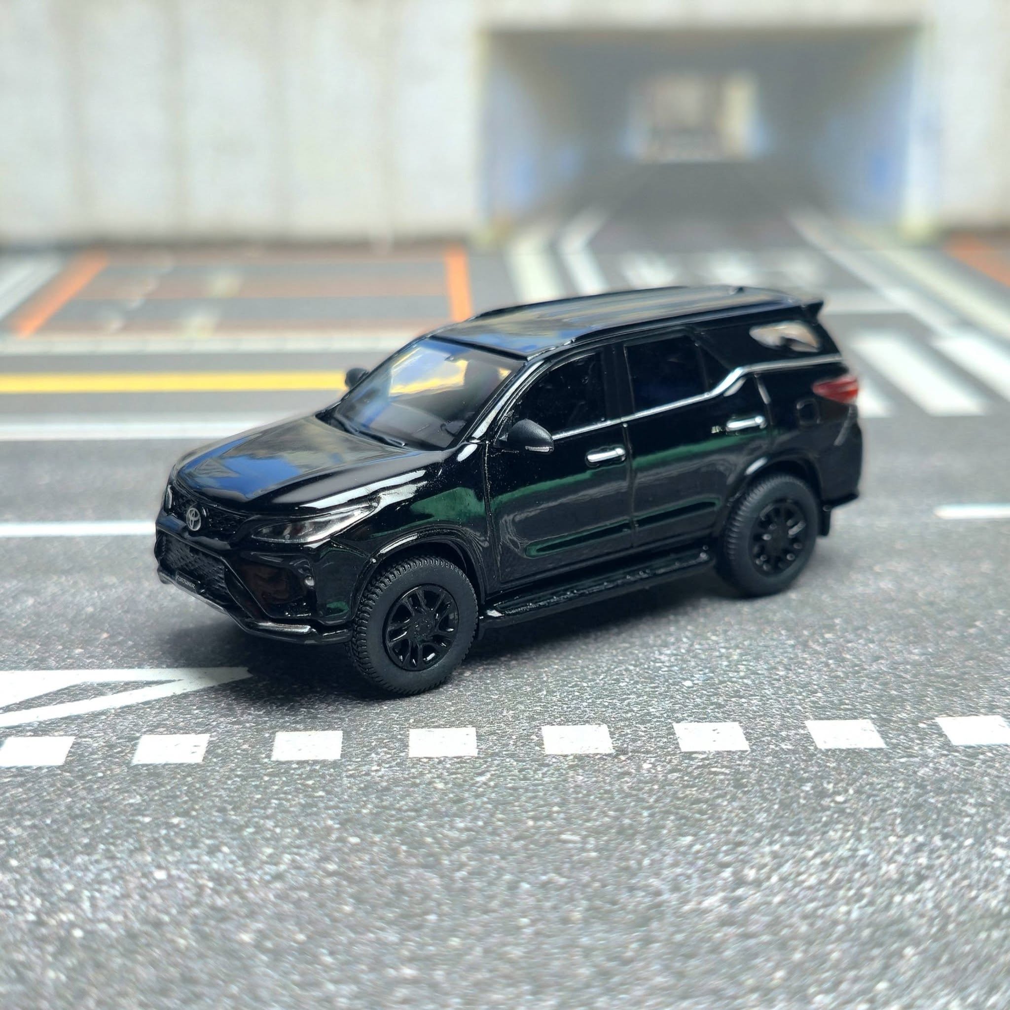 1/64 2023 Toyota Fortuner Attitude Black plus Black Wheels PB55723- BLKW Diecast Scale Model