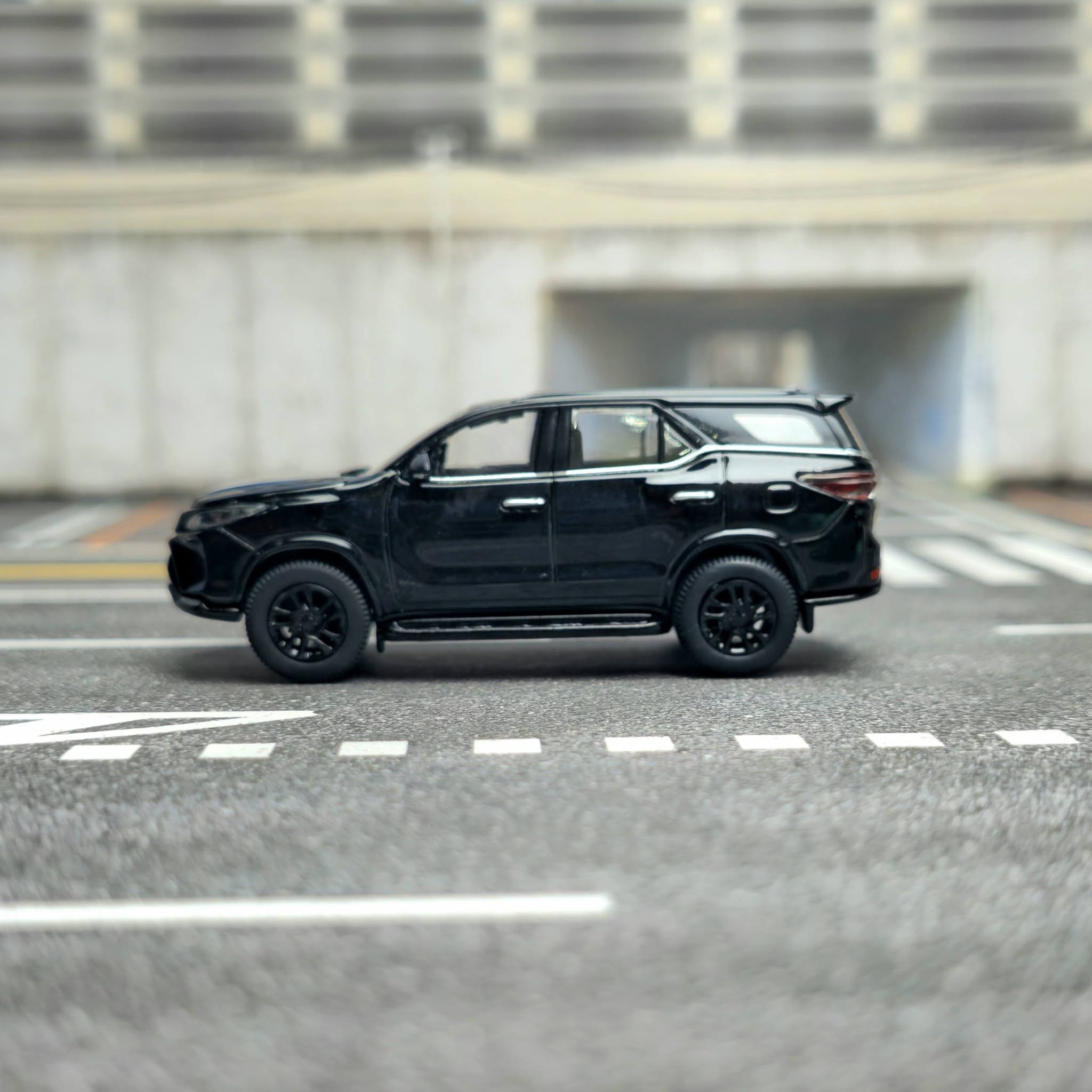 1/64 2023 Toyota Fortuner Attitude Black plus Black Wheels PB55723- BLKW Diecast Scale Model