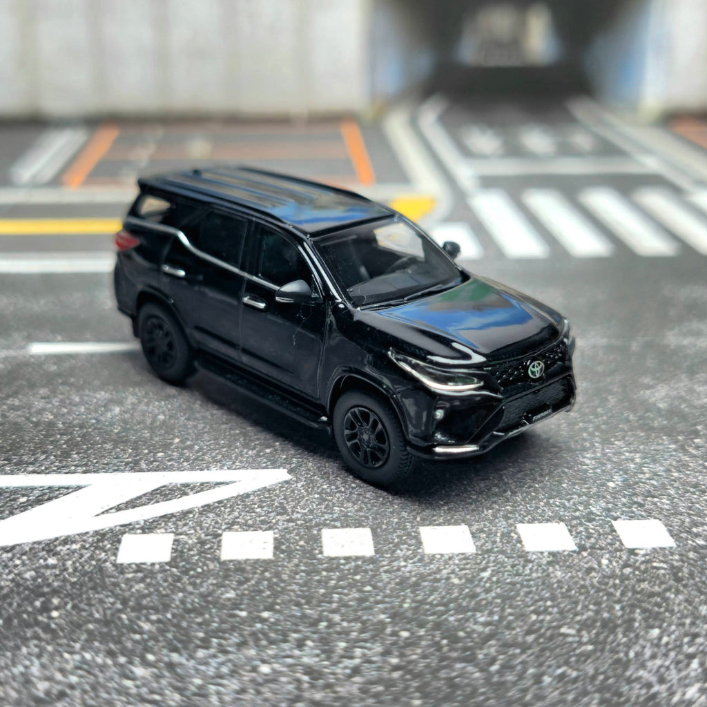 1/64 2023 Toyota Fortuner Attitude Black plus Black Wheels PB55723- BLKW Diecast Scale Model