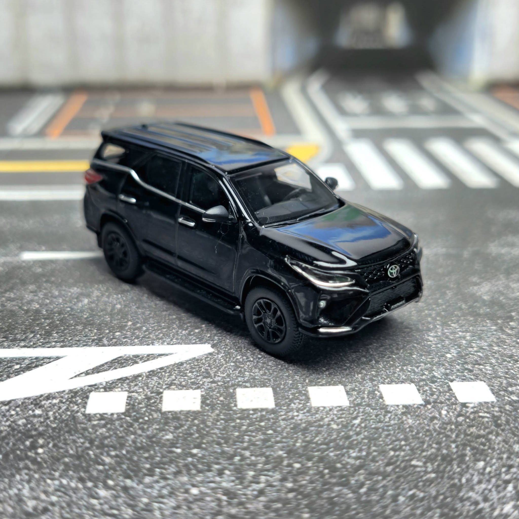 1/64 2023 Toyota Fortuner Attitude Black plus Black Wheels PB55723- BLKW Diecast Scale Model