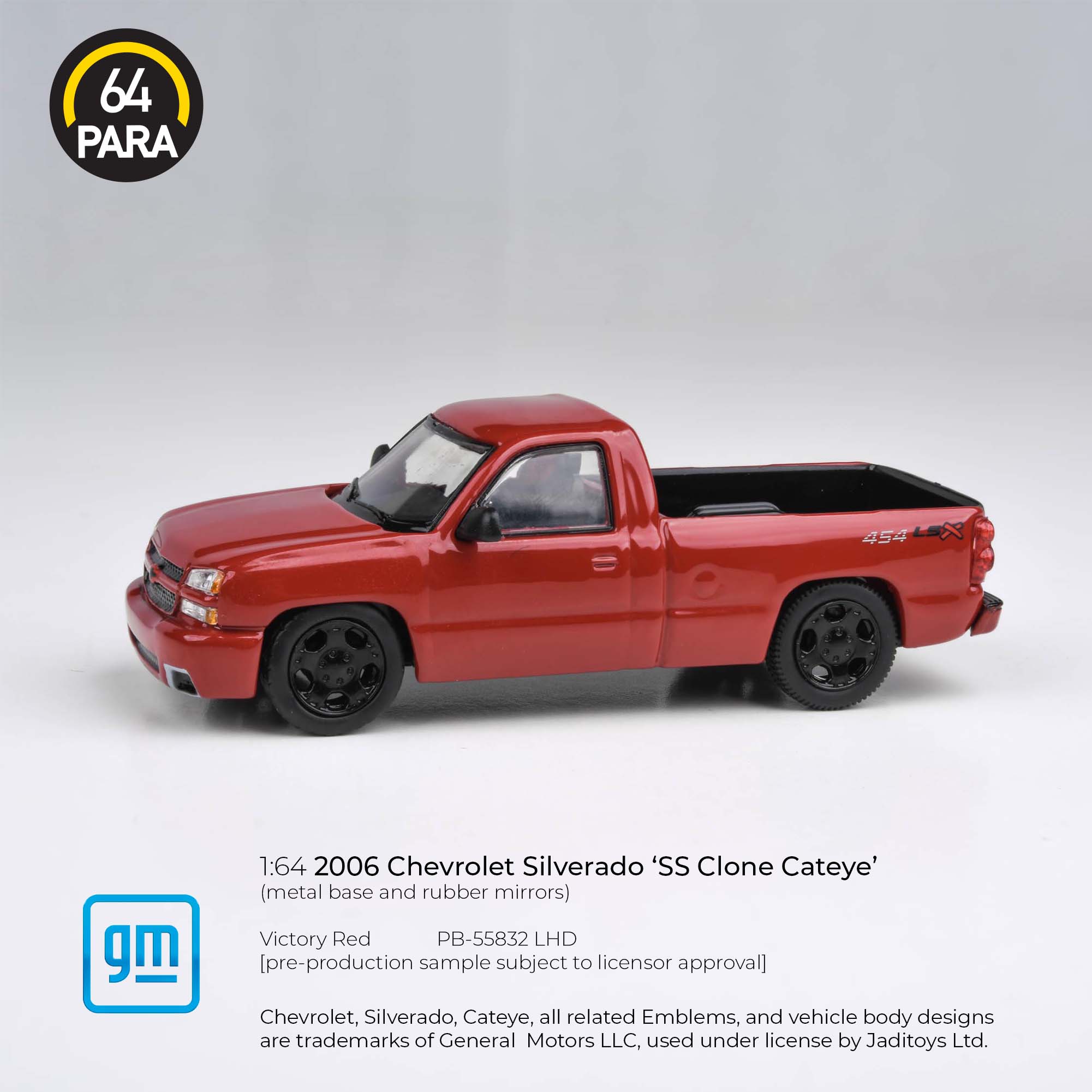 Para64 1/64 2006 Chevrolet Silverado Single Cab Victory Red PB55382 Diecast Scale Model Car