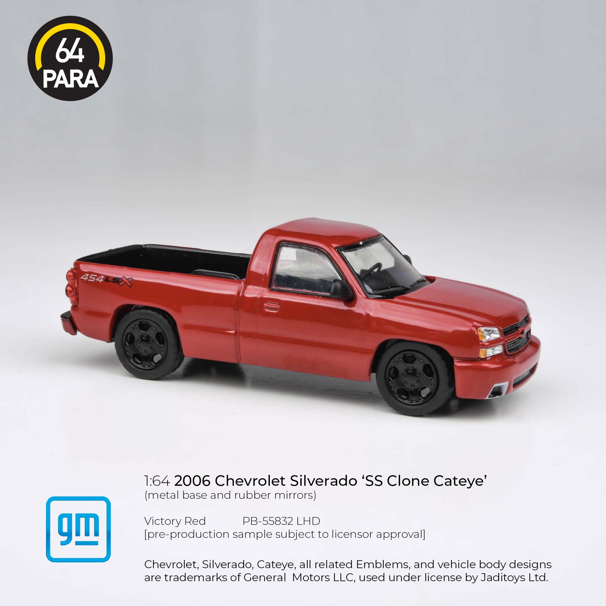 Para64 1/64 2006 Chevrolet Silverado Single Cab Victory Red PB55382 Diecast Scale Model Car