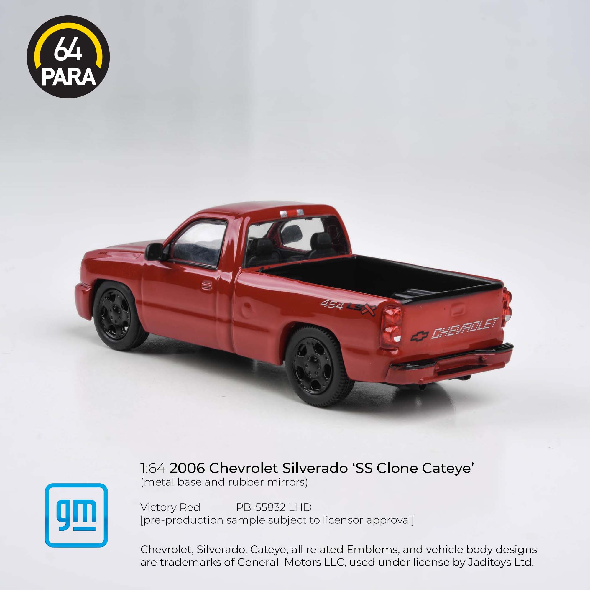 Para64 1/64 2006 Chevrolet Silverado Single Cab Victory Red PB55382 Diecast Scale Model Car