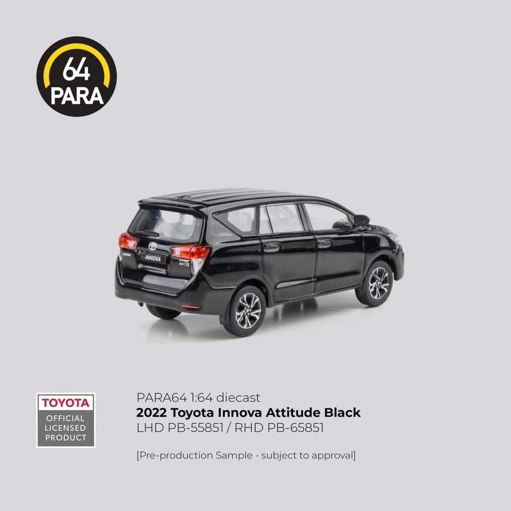 Para64 1/64 2022 Toyota Innova Attitude Black LHD PB55851 Diecast Scale Model Car