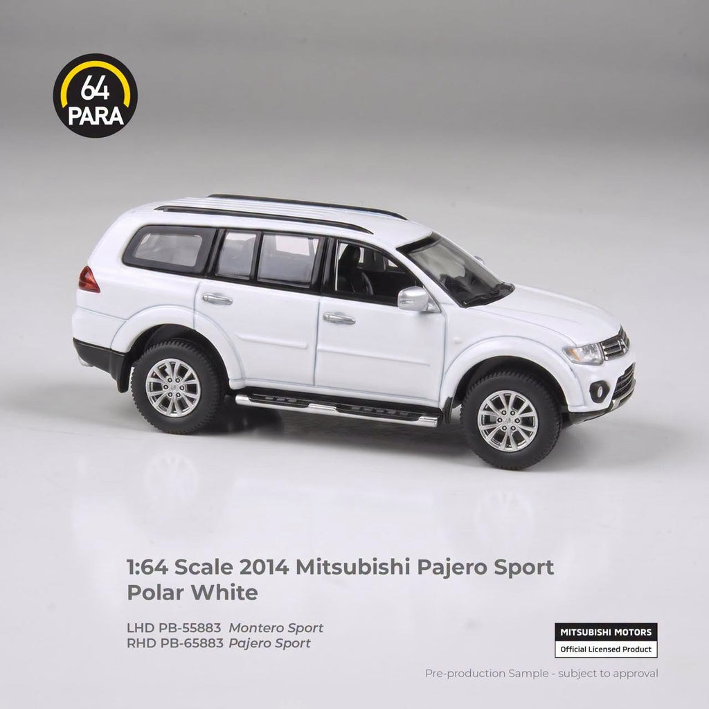 PARA64 1/64 2014 Mitsubishi Pajero Sport Polar White LHD - PH Version PA55883 Diecast Scale Model