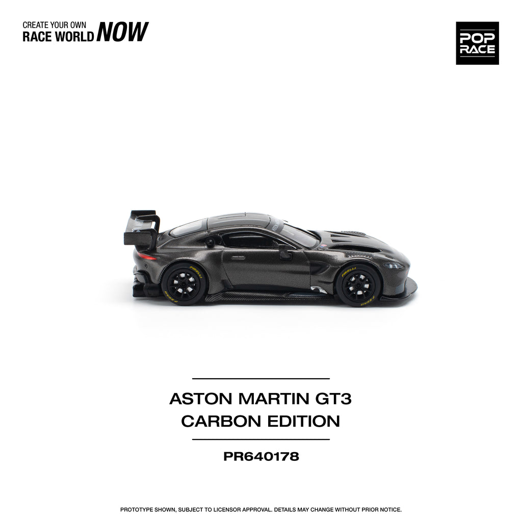 Pop Race 1/64 Aston Martin GT3 Carbon Edition PR640178 Diecast Scale Model