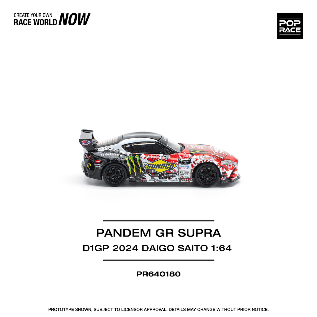 Pop Race 1/64 PANDEM GR Supra D1GP 2024 Daigo Saito PR640180 Diecast Scale Model