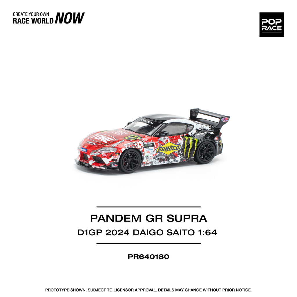 Pop Race 1/64 PANDEM GR Supra D1GP 2024 Daigo Saito PR640180 Diecast Scale Model
