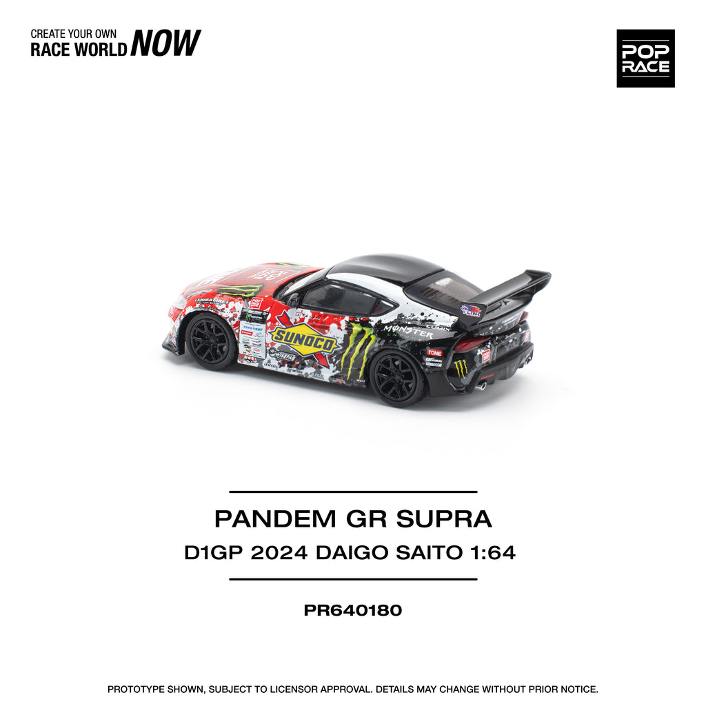 Pop Race 1/64 PANDEM GR Supra D1GP 2024 Daigo Saito PR640180 Diecast Scale Model