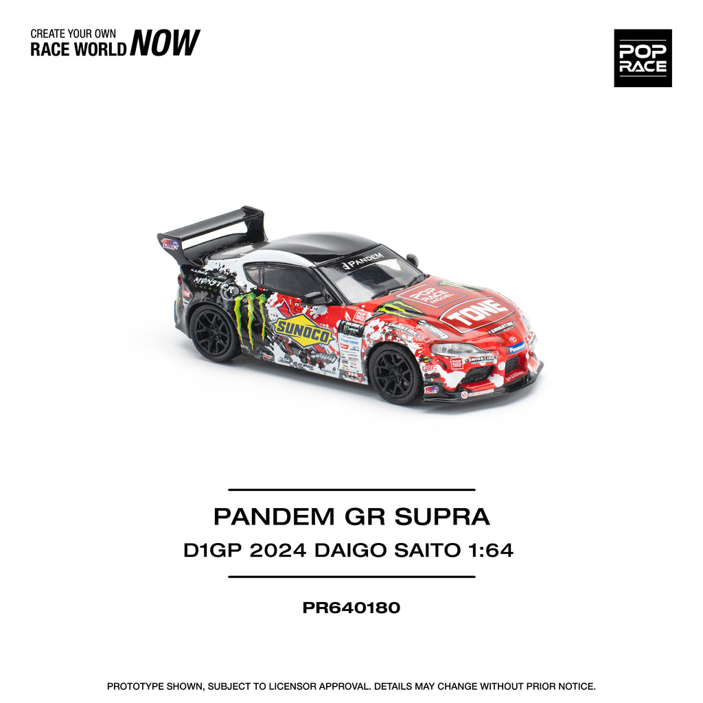 Pop Race 1/64 PANDEM GR Supra D1GP 2024 Daigo Saito PR640180 Diecast Scale Model