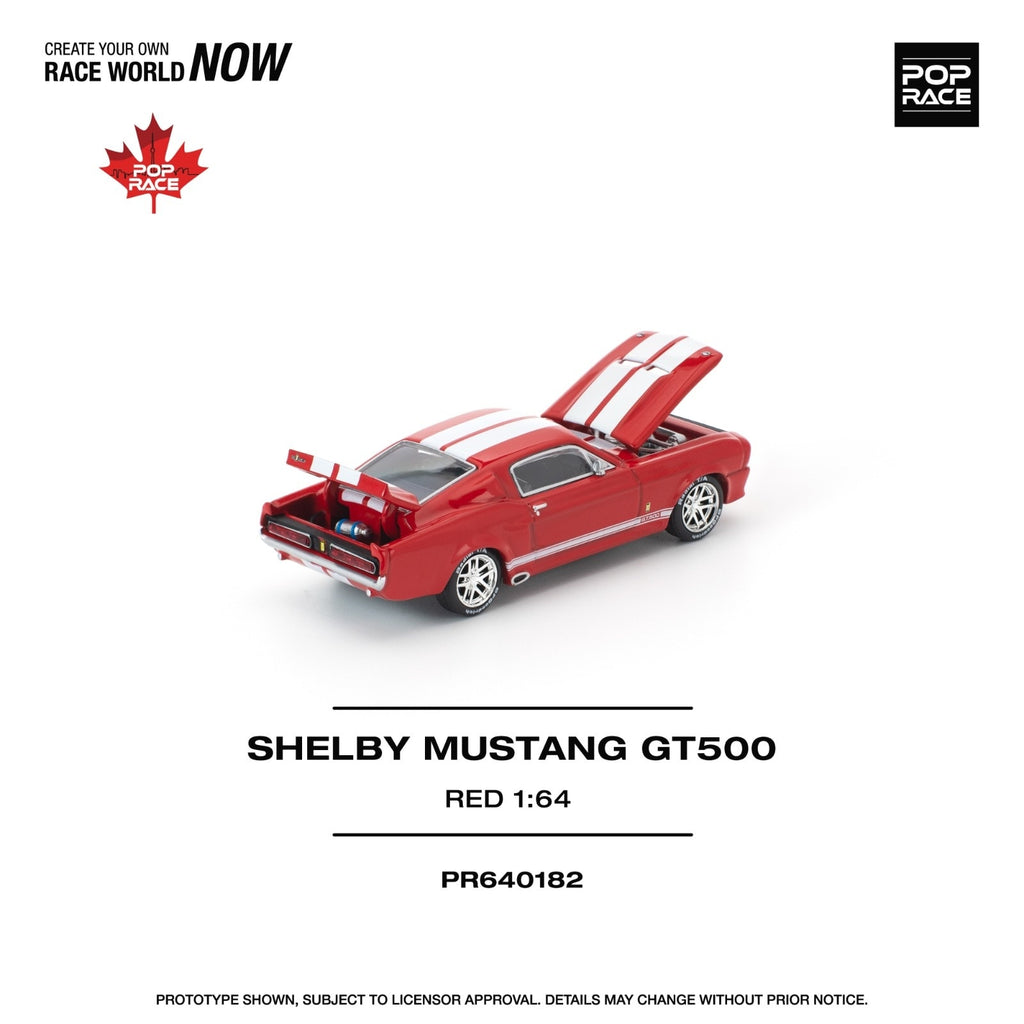Pop Race 1/64 Shelby Mustang GT500 Red Vancouver Event Model PR640182 Diecast Scale Model