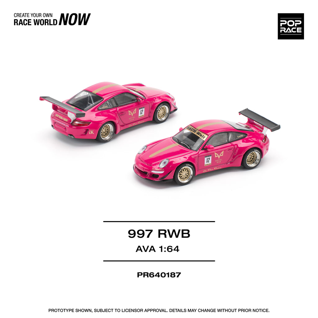 Pop Race 1/64 997 RWB AVA PR640187 Diecast Scale Model