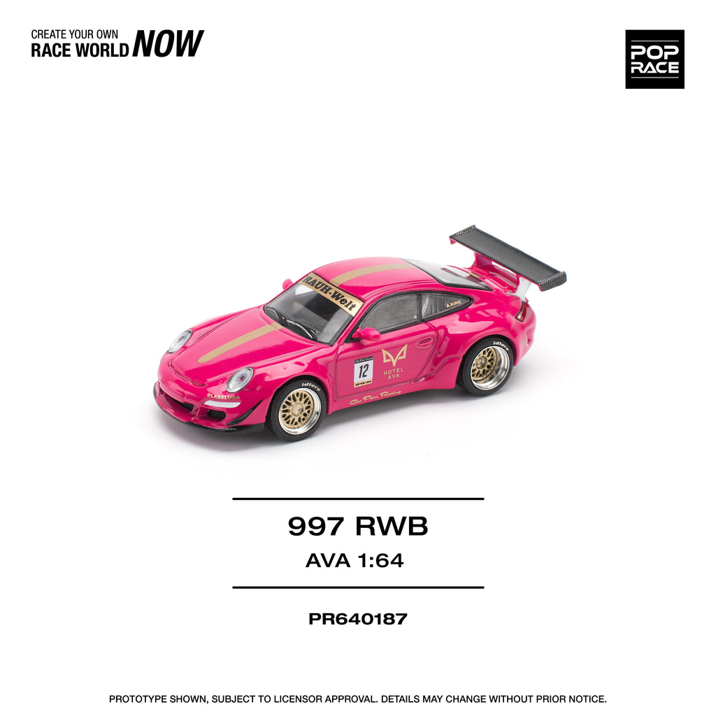 Pop Race 1/64 997 RWB AVA PR640187 Diecast Scale Model
