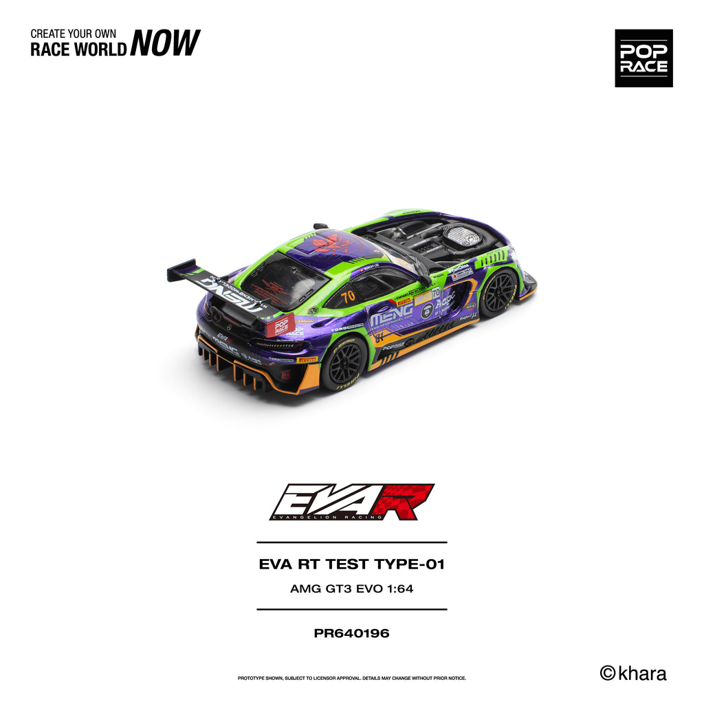 [PRE ORDER] Pop Race 1/64 Eva RT Test Type-01 AMG GT3 EVO Macau GP 2023 PR640196 Diecast Scale Model