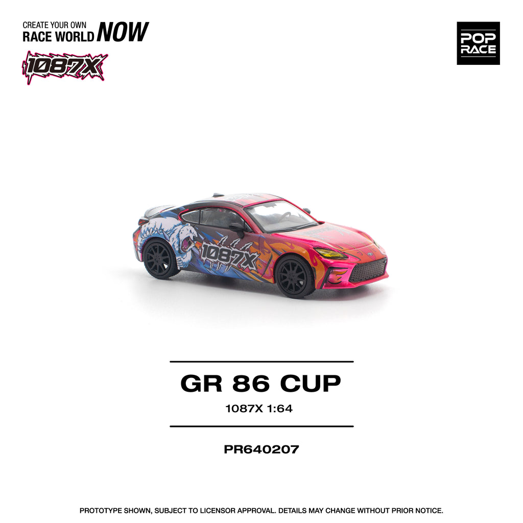 Pop Race 1/64 GR 86 CUP 1087X PR640207 Diecast Scale Model