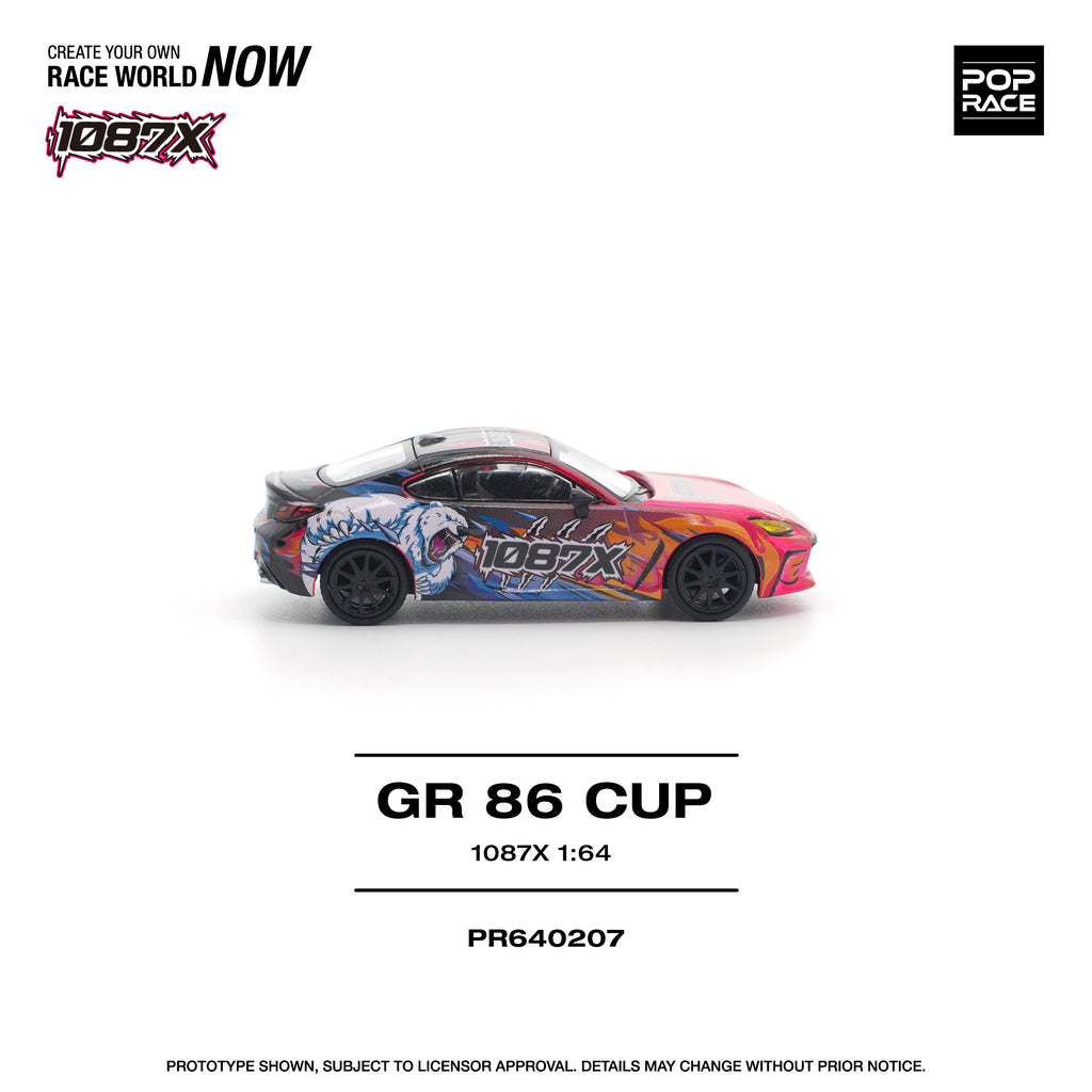 Pop Race 1/64 GR 86 CUP 1087X PR640207 Diecast Scale Model