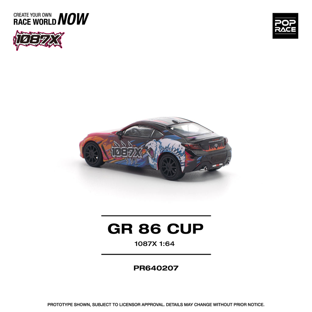 Pop Race 1/64 GR 86 CUP 1087X PR640207 Diecast Scale Model