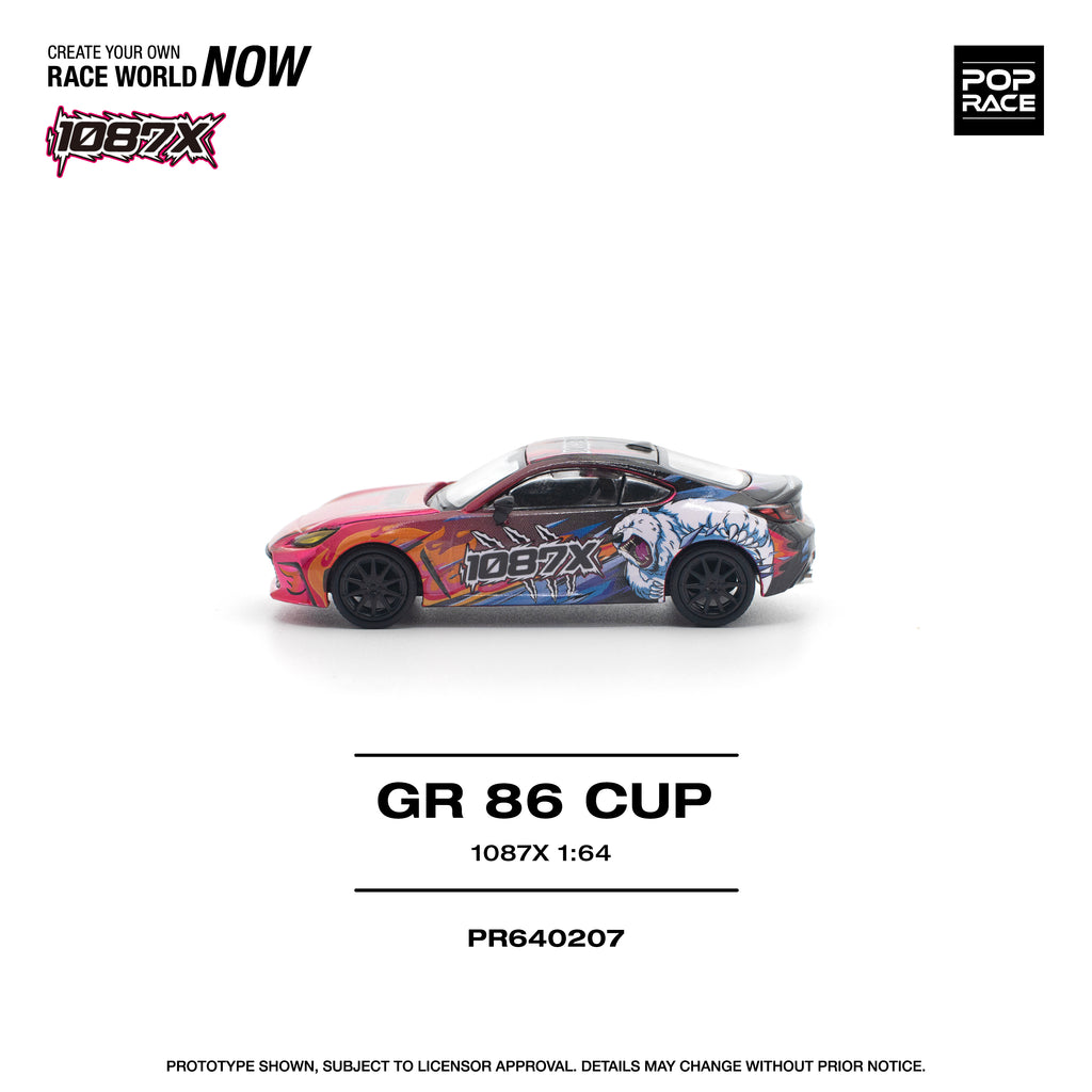 Pop Race 1/64 GR 86 CUP 1087X PR640207 Diecast Scale Model