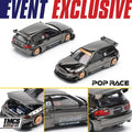 Pop Race 1/64 PANDEM Civic EG6 Dark Chrome PR640208 Diecast Scale Model