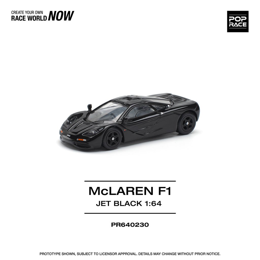 Pop Race 1/64 Mclaren F1 Jet Black PR640230 Diecast Scale Model