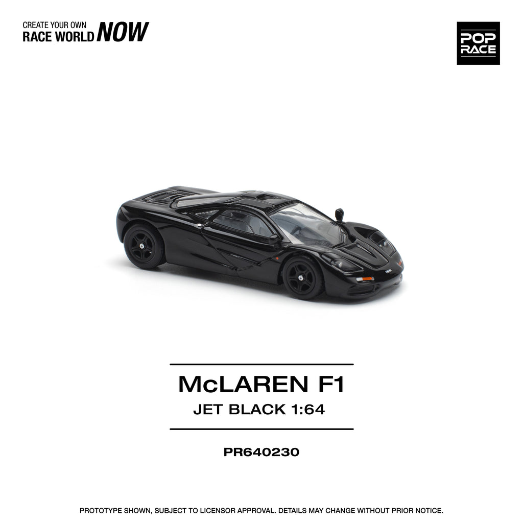 Pop Race 1/64 Mclaren F1 Jet Black PR640230 Diecast Scale Model