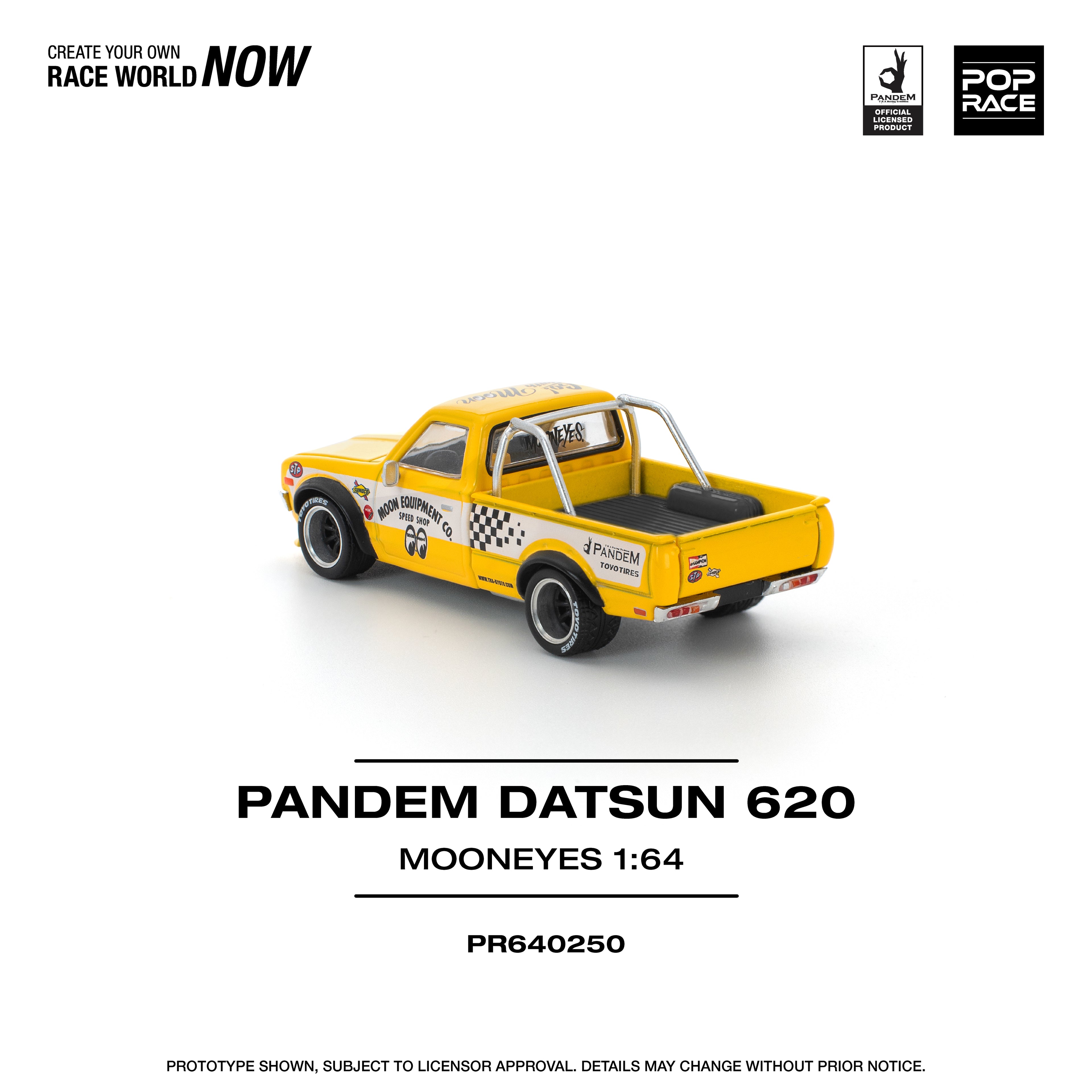 Pop Race 1/64 PANDEM Datsun 620 Mooneyes PR640250 Diecast Scale Model