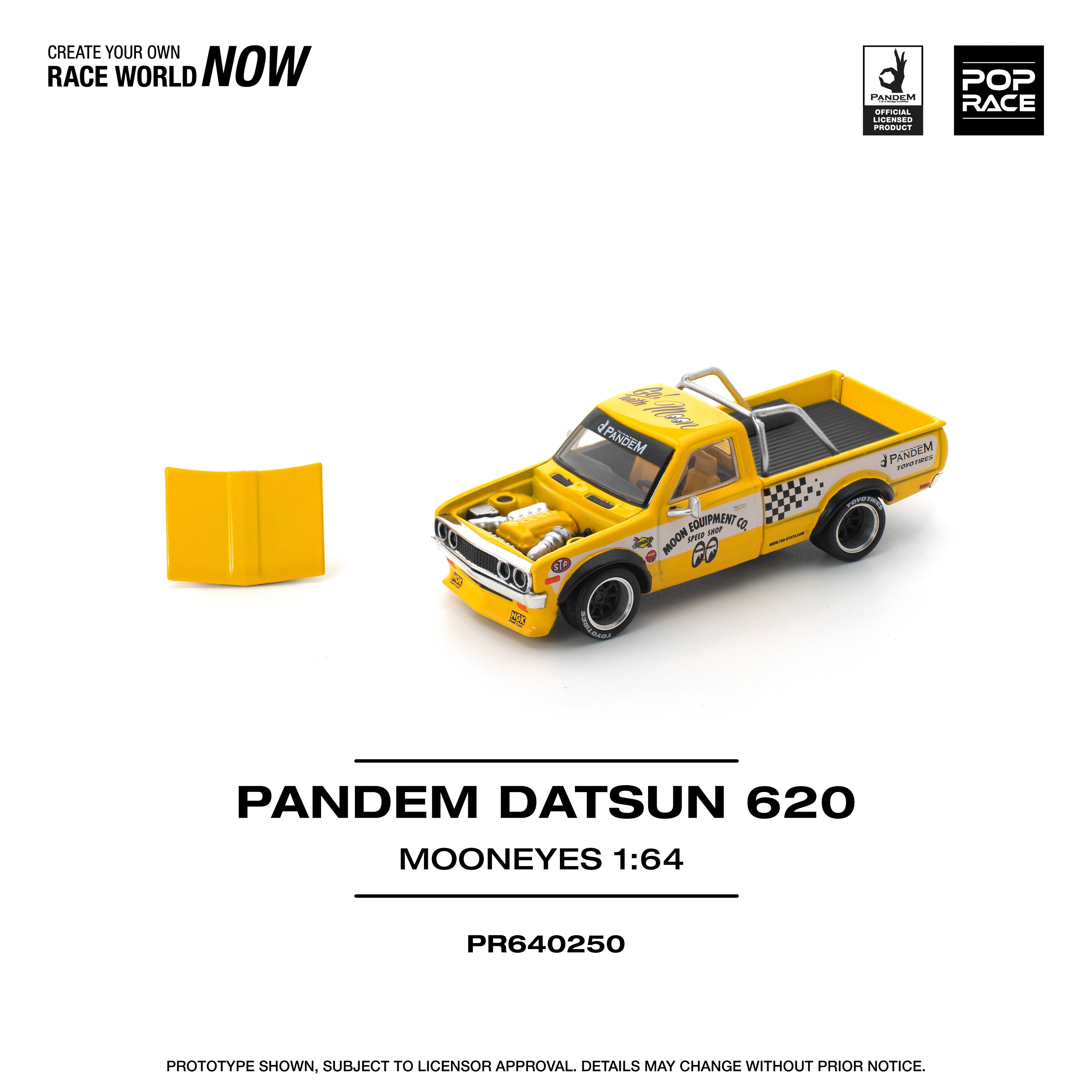Pop Race 1/64 PANDEM Datsun 620 Mooneyes PR640250 Diecast Scale Model