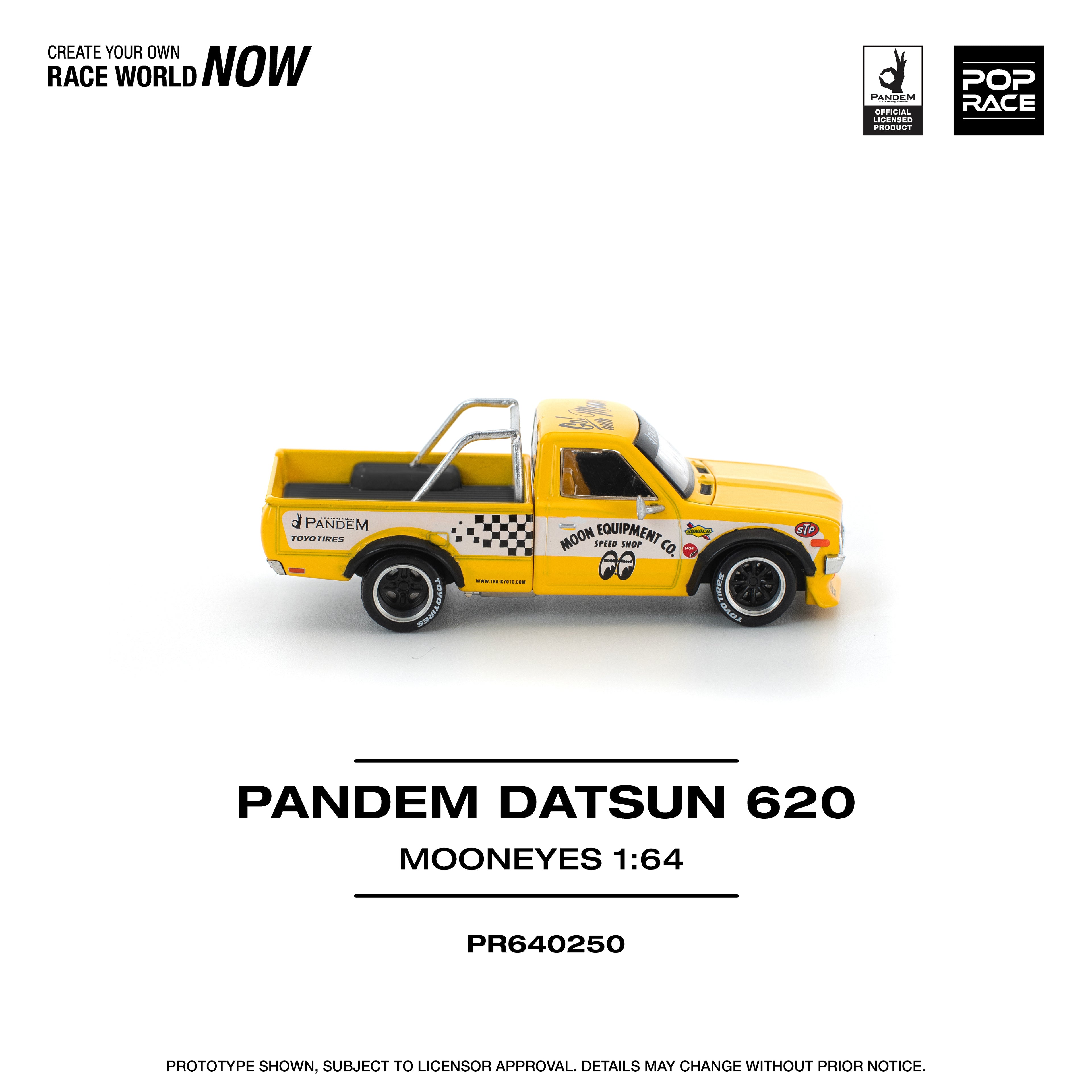 Pop Race 1/64 PANDEM Datsun 620 Mooneyes PR640250 Diecast Scale Model