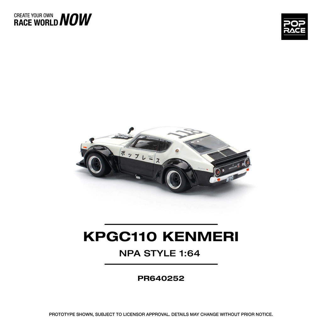 Pop Race 1/64 KPGC110 Kenmeri NPA Style PR640252 Diecast Scale Model