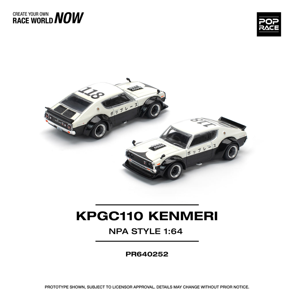 Pop Race 1/64 KPGC110 Kenmeri NPA Style PR640252 Diecast Scale Model
