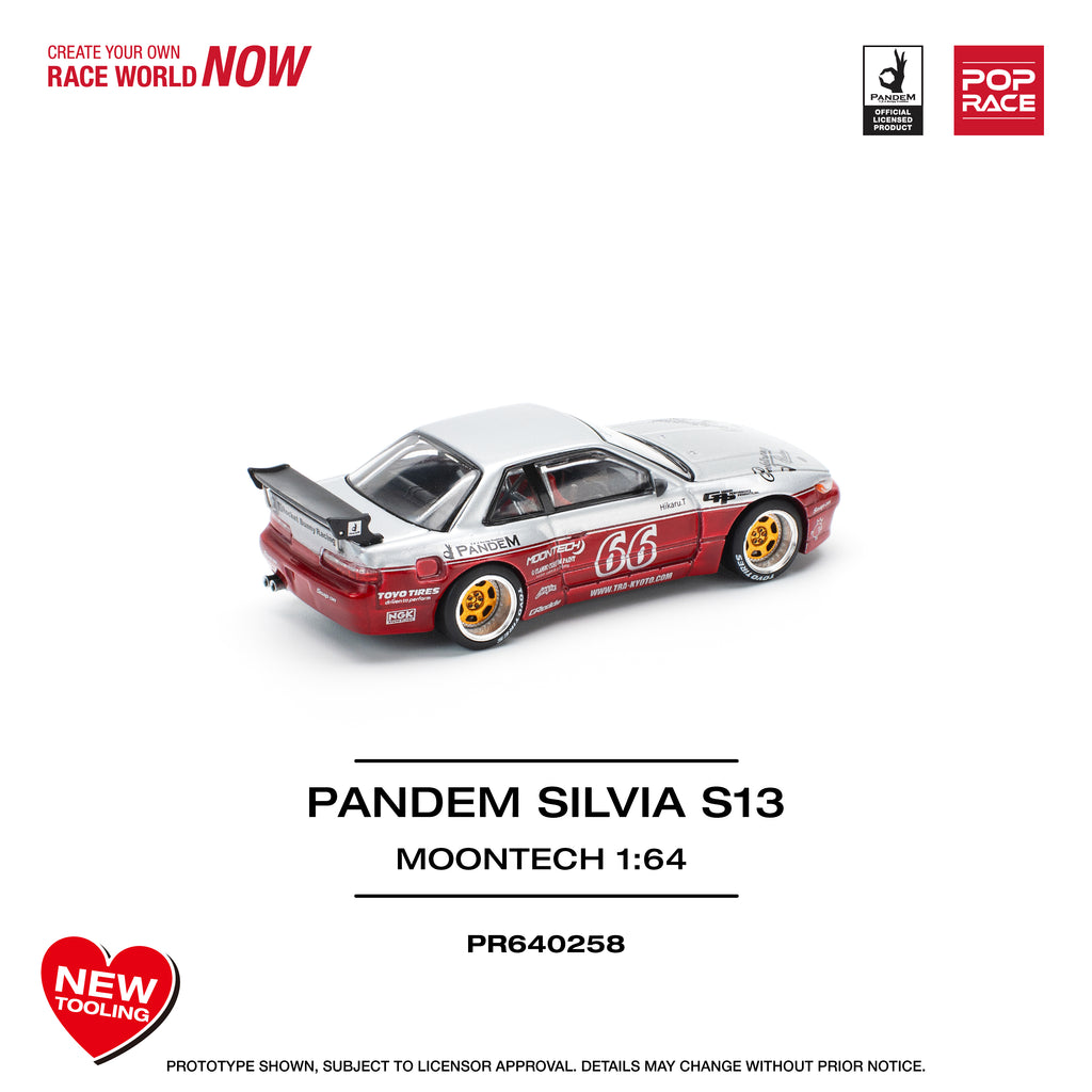 Pop Race 1/64 PANDEM Silvia S13 Moontech PR640258 Diecast Scale Model
